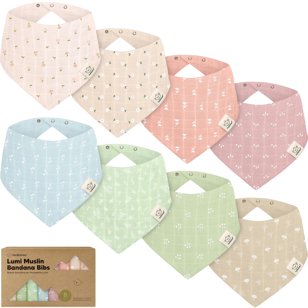Muslin Drool Bibs – 8-Pack, Wild Bloom